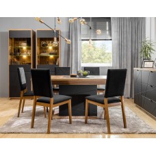 Vitrīna FORN REG1D1W, ozols delano/melns matēts